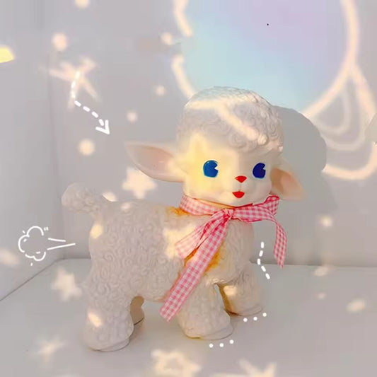 Retro Classic Rubber Sheep Doll Cute Girl Sweetheart Voice Animal Gift Model Lamb Static Desk Room Home Accessories Ornaments